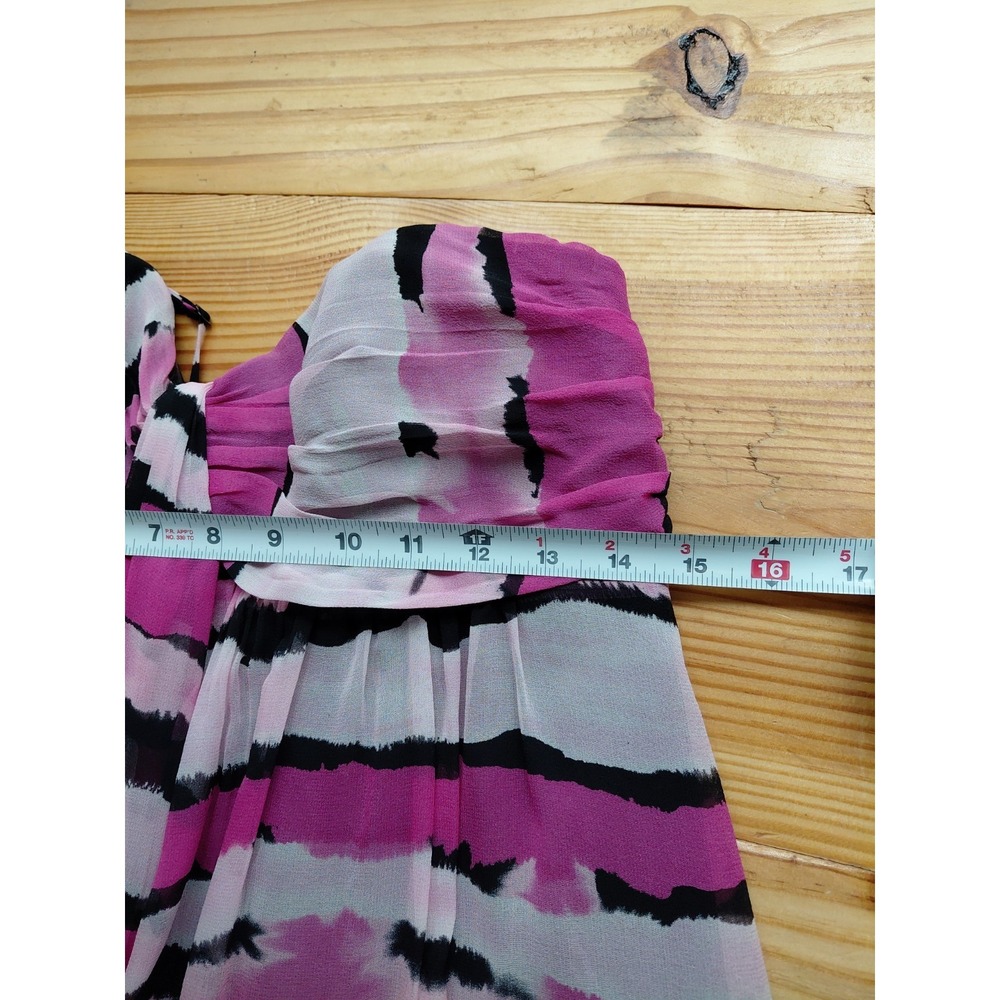90s Y2k Express Feminine‎ Babydoll Silk Mini dress Sz 8 Flowy Sheer  Fairycore - Picture 11 of 13